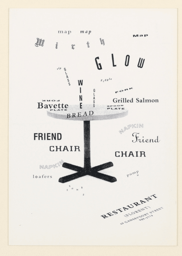 Restaurant Florent identity, 1985