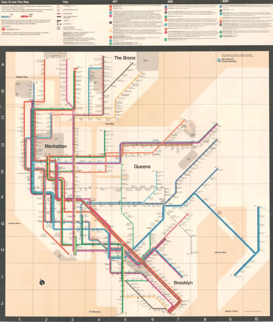 1972 New York City Subway Map, 1972
