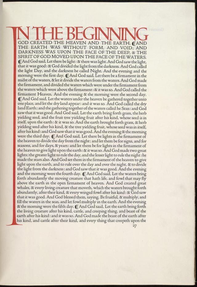 Doves Press, English Bible, opening of Genesis, 1903