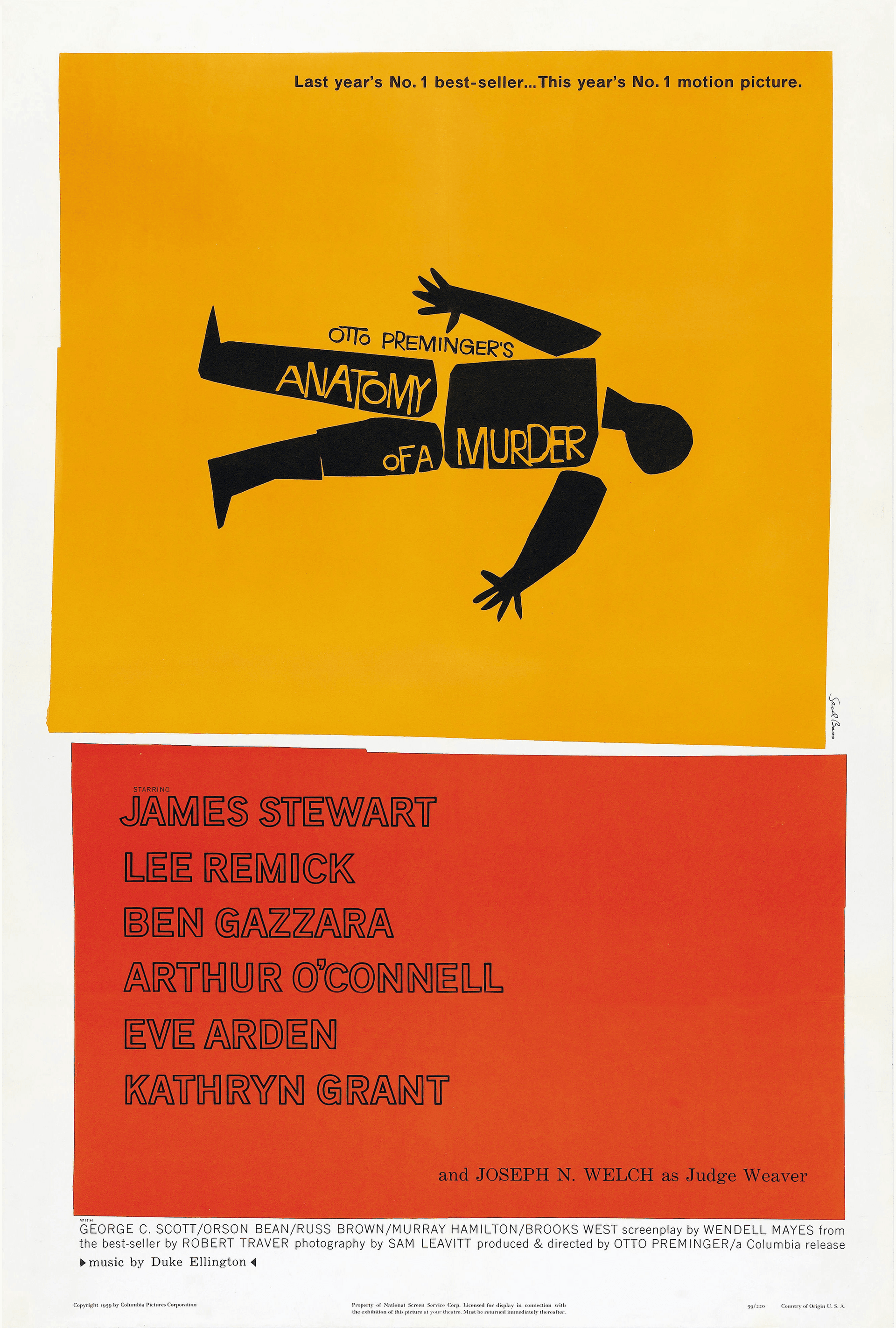 Anatomy of a Murder (poster + title sequence), 1959