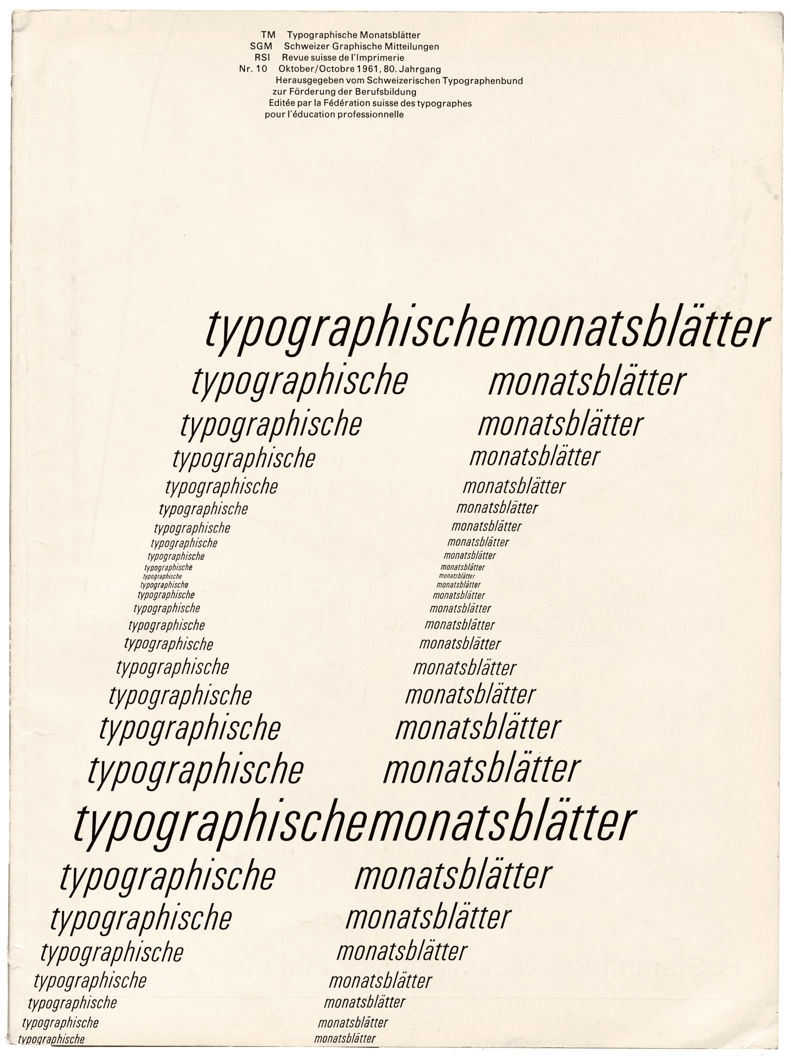 Typografische Monatsblätter (editorial direction), 1958/1970