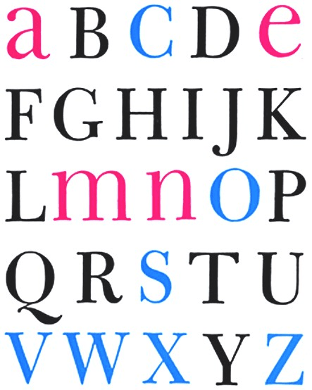 Monalphabet single-case typeface, 1950