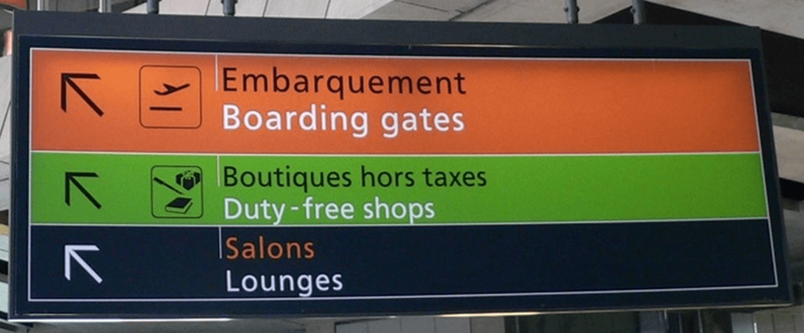 Charles de Gaulle airport signage system, 1974